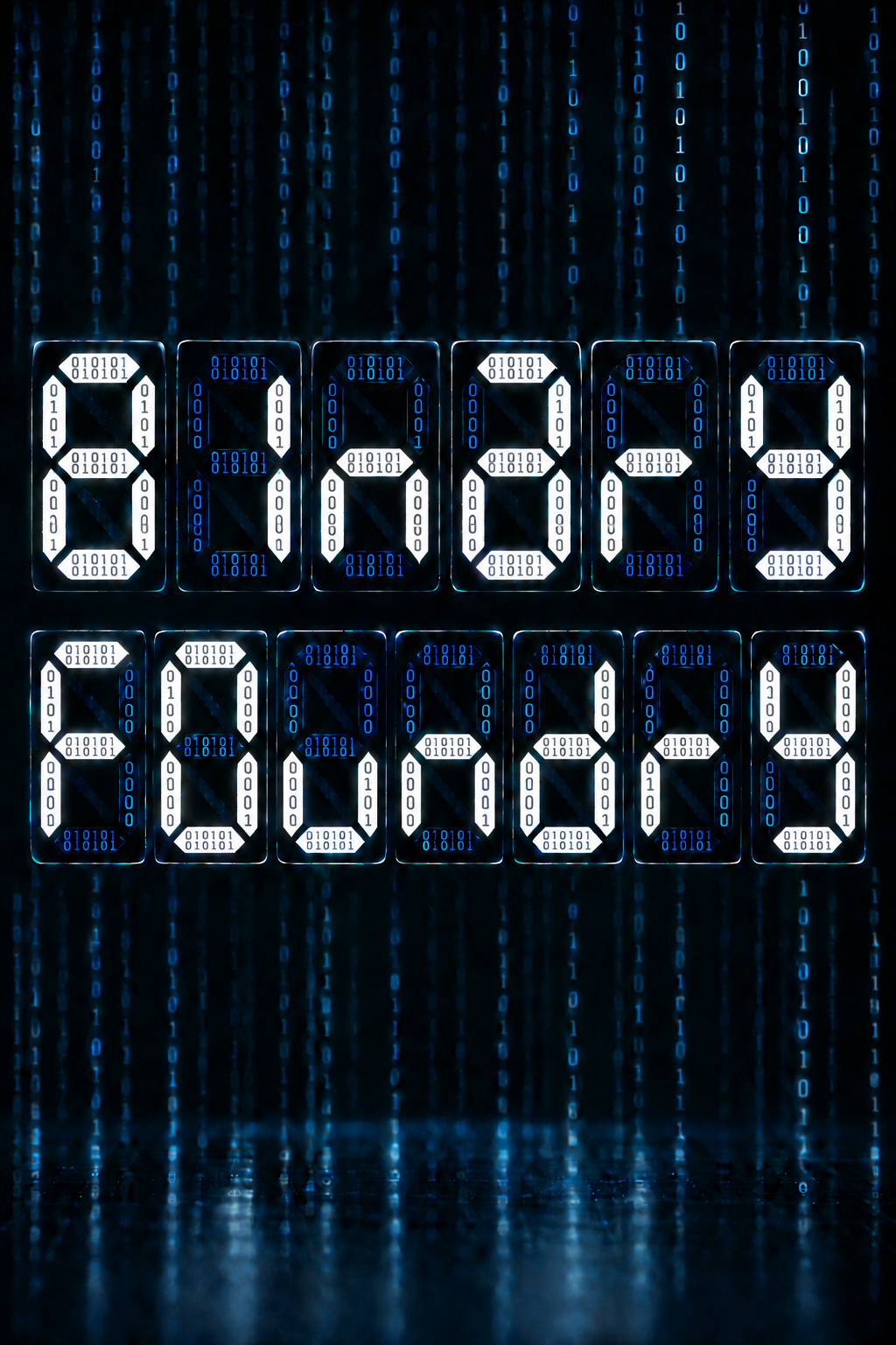 B1nary F0undry in binary-filled LCD lettering